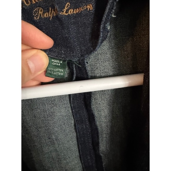 Lauren Jeans Co Ralph Lauren Womens Denim Blazer Jacket Dark Wash Button Size M - Picture 5 of 13